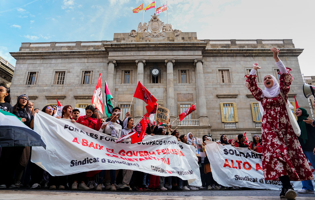 В Барселоне прошла акция в поддержку Палестины