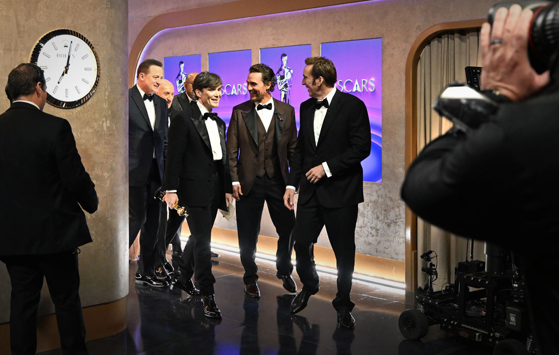 Брендан Фрейзер, Бен Кингсли, Киллиан Мерфи, Мэттью Макконахи и Николас Кейдж за кулисами церемонии вручения премии "Оскар"