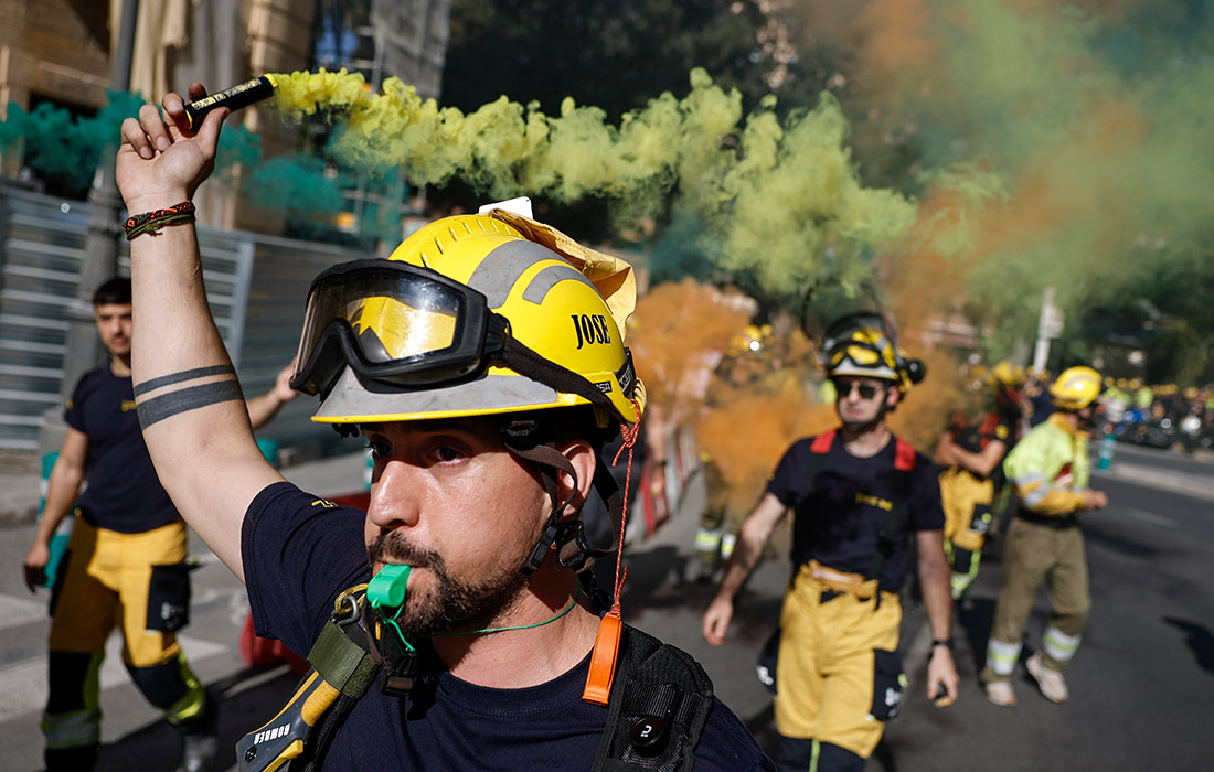 Пожарные протестуют в Валенсии