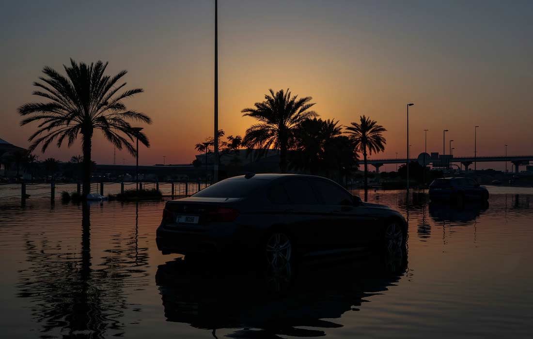 Последствия проливных дождей в Дубае