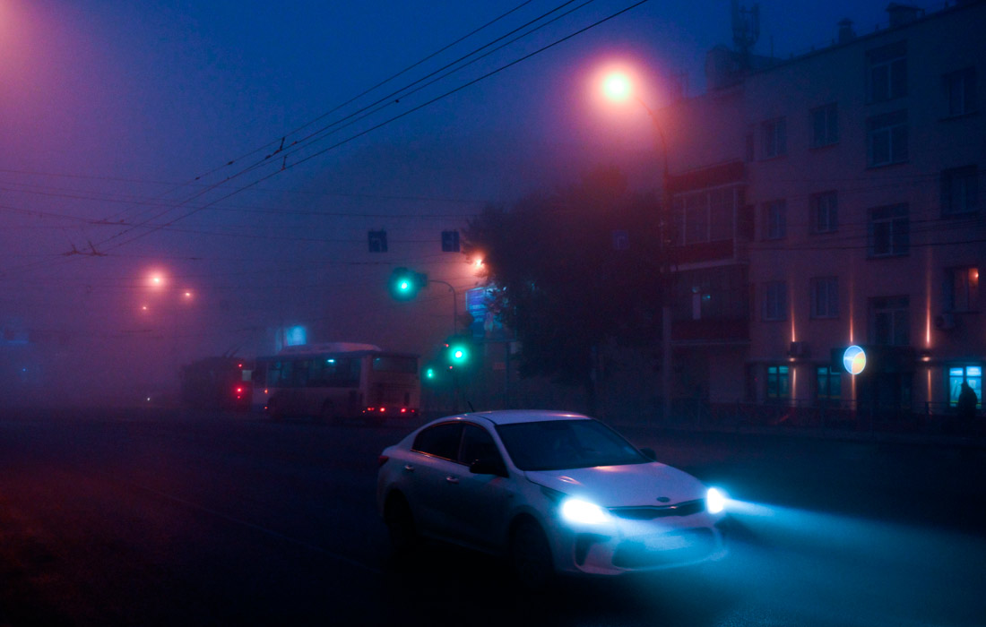 Утренний туман в Новосибирске