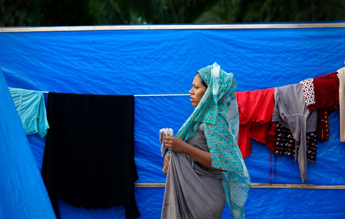 Лагерь для беженцев-рохинджа в индонезийской провинции Ачех