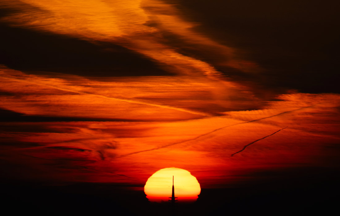 Восход солнца над Франкфуртом