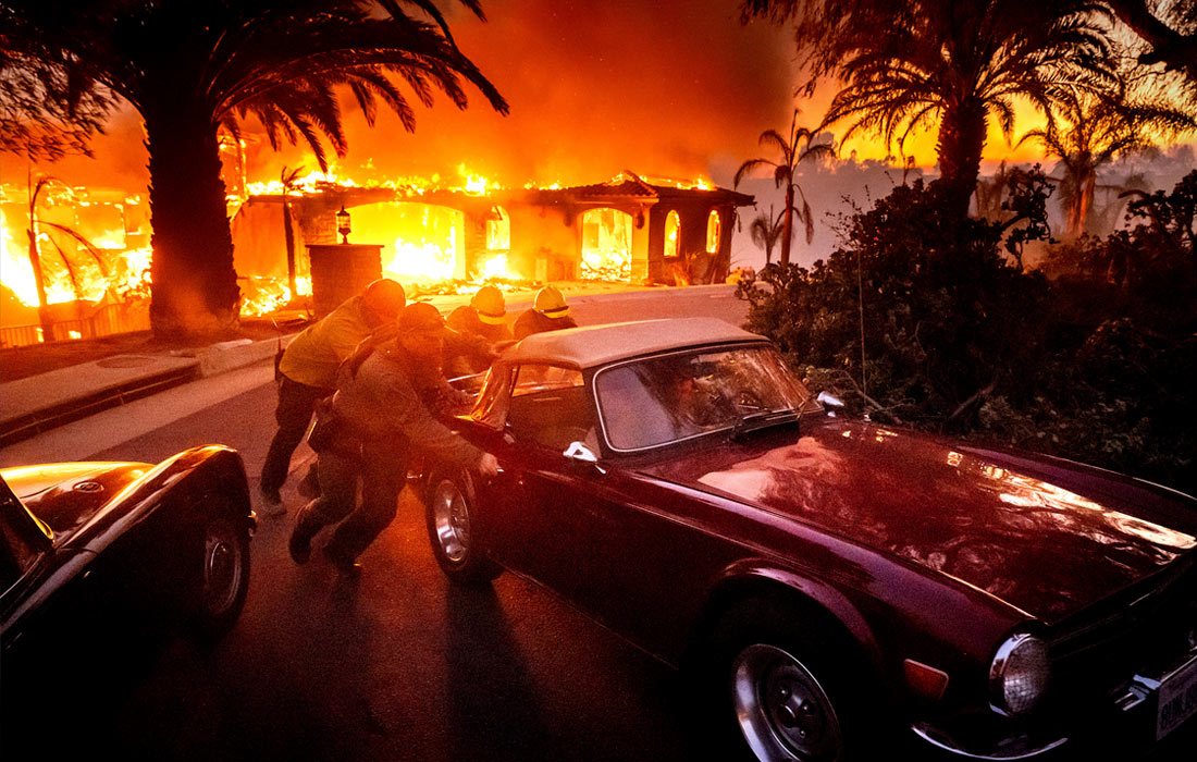 Лесной пожар в округе Вентура на юге Калифорнии
