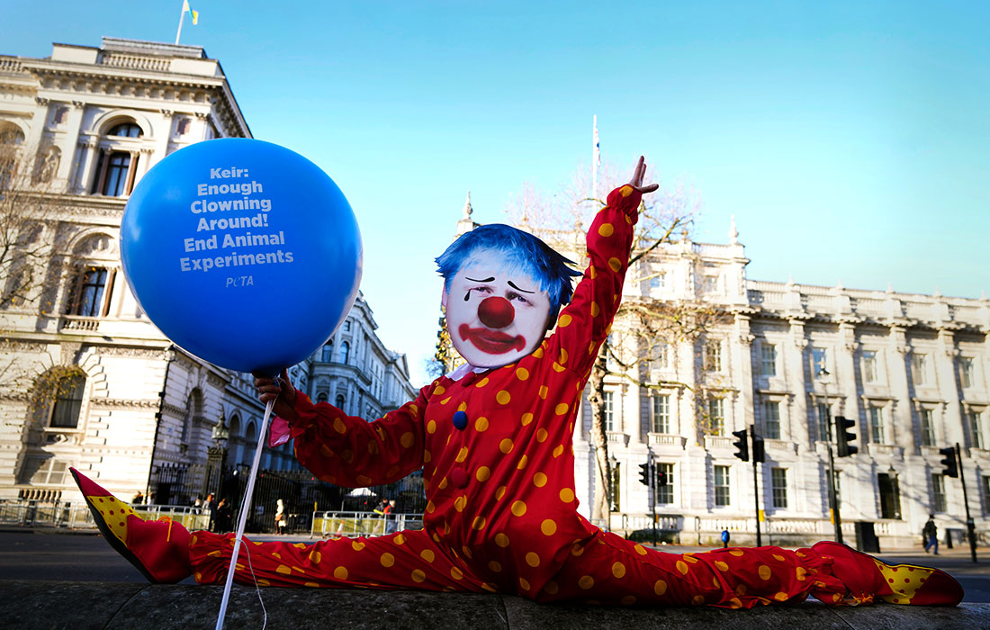 Акция активистов зоозащитной организации PETA против опытов над животными в Лондоне