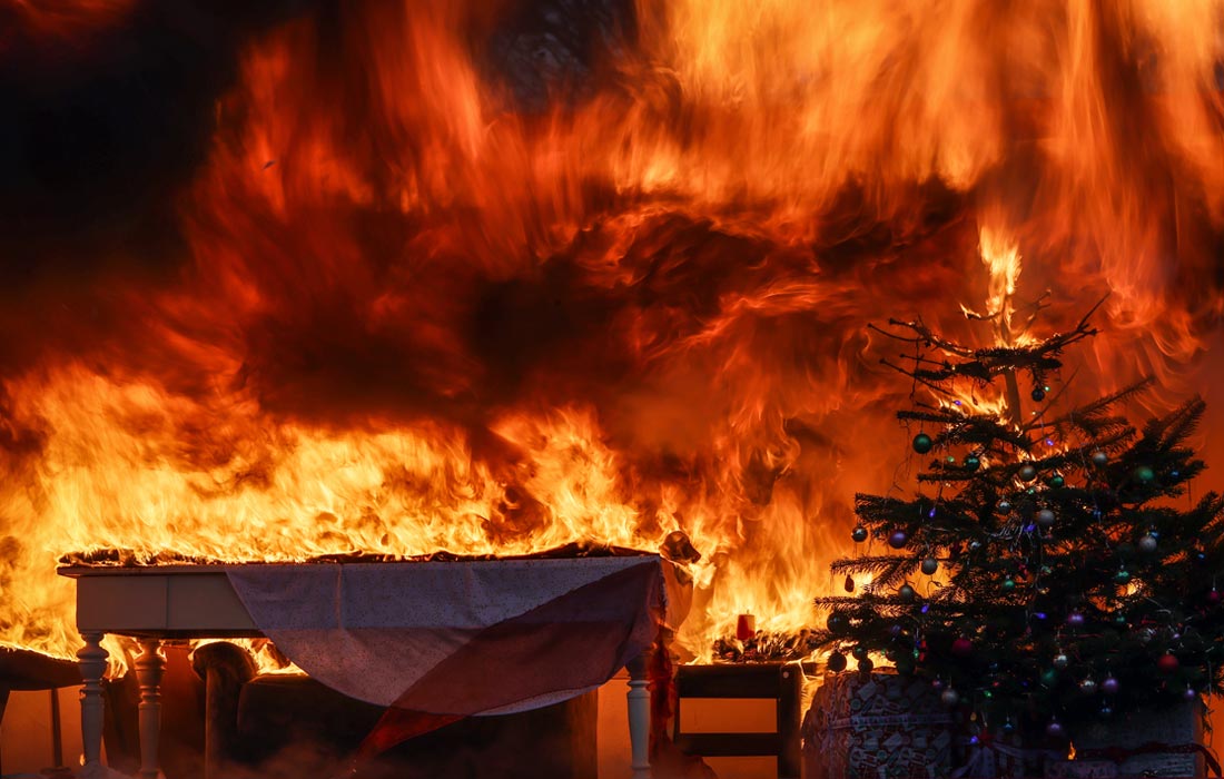 Пожарная служба Берлина провела ежегодную демонстрацию о необходимости соблюдения мер безопасности в Рождество