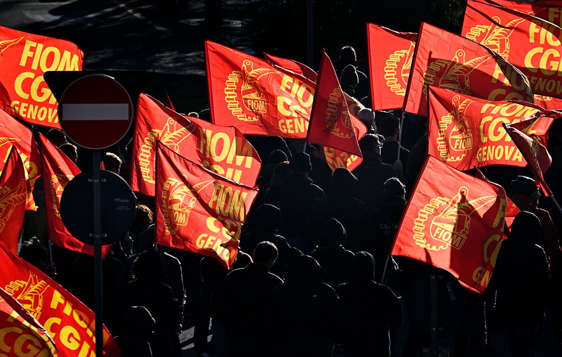 Общенациональная всеобщая забастовка против бюджетного плана правительства в Италии