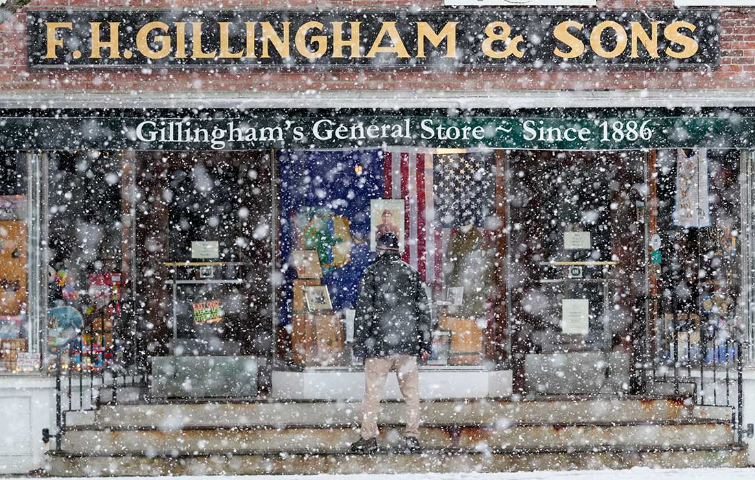 Снежный шторм в американском штате Вермонт