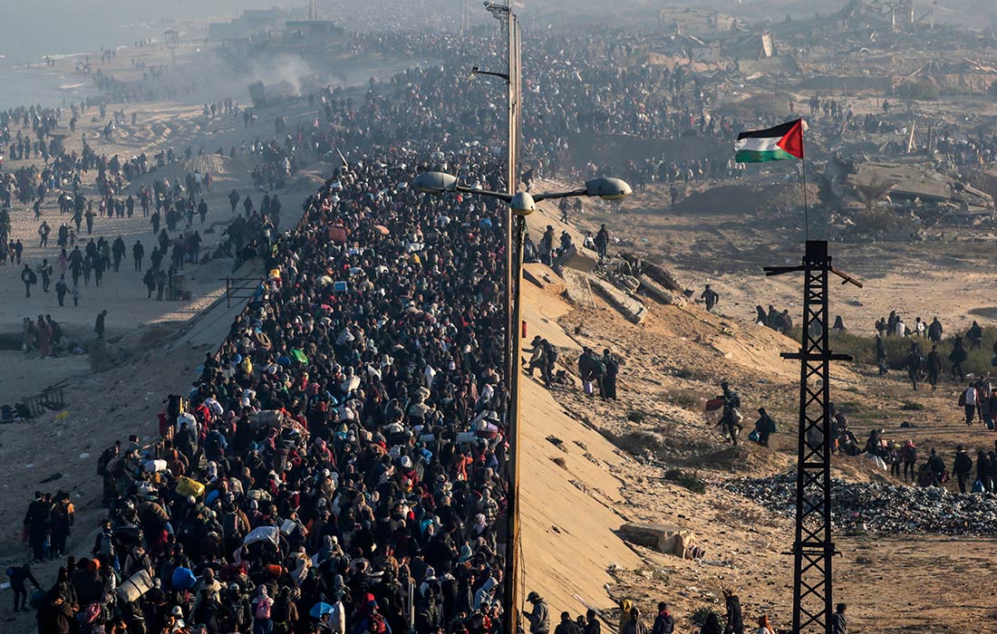 Внутренне перемещенные палестинцы возвращаются в свои дома после прекращения огня между ХАМАС и Израилем