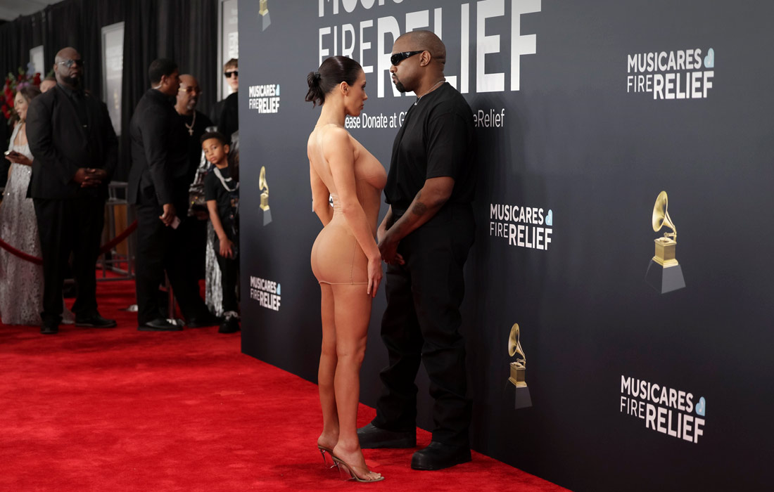 Канье Уэст и Бьянка Цензори на 67-й церемонии вручения премии "Грэмми"