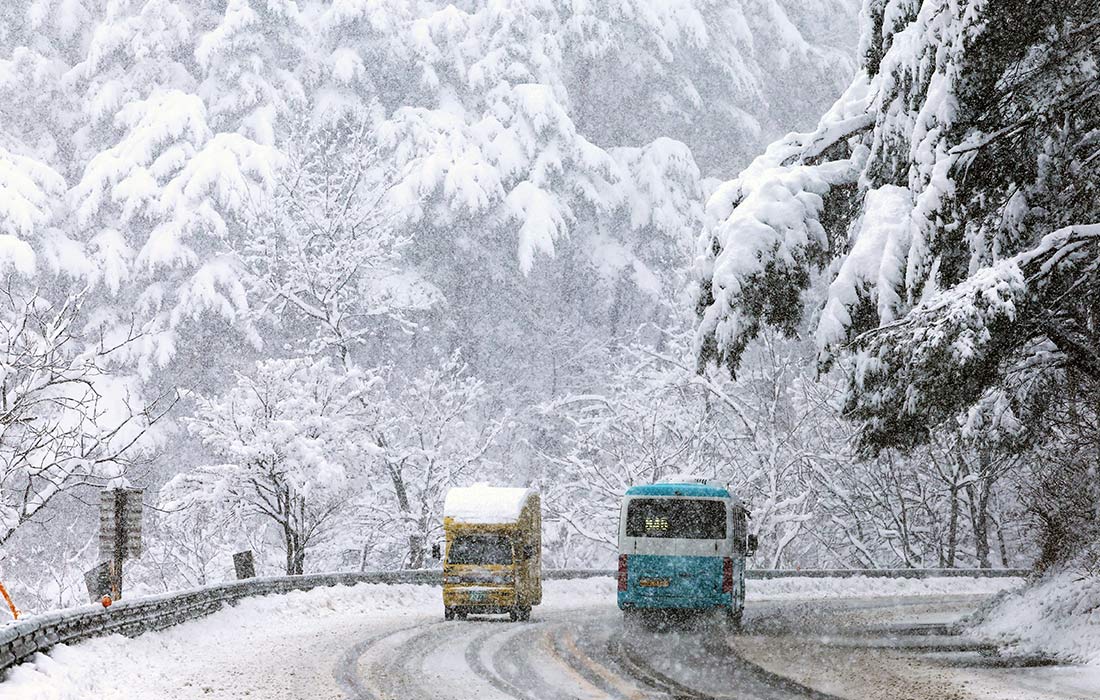 Снегопад в южнокорейском Канныне