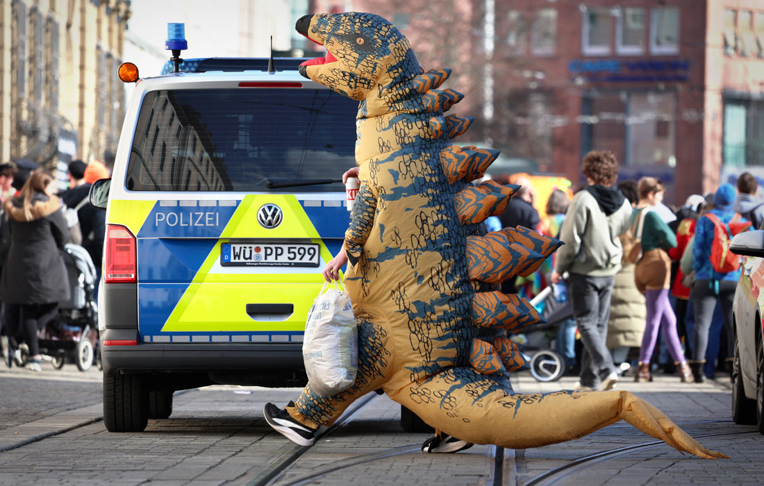 Участник карнавального шествия в Вюрцбурге, Германия