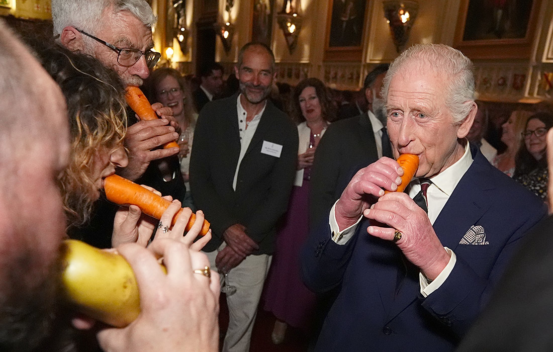 Король Великобритании Карл III посетил Лондонский овощной оркестр
