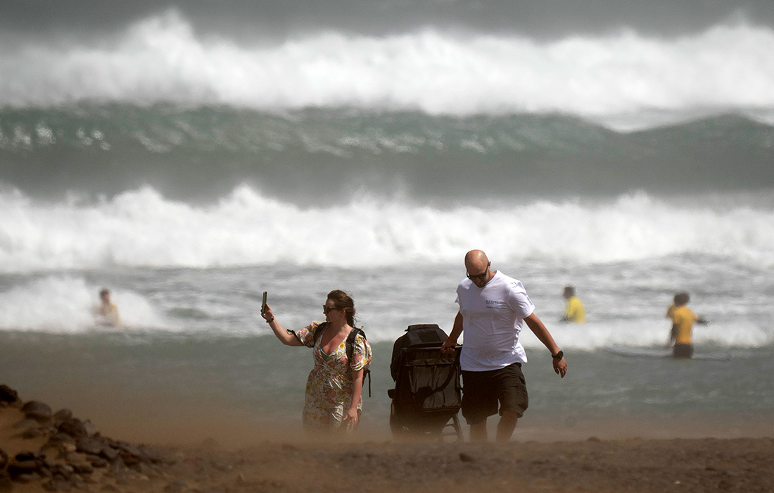 Штормовая погода на Лансароте, Канарский острова, Испания