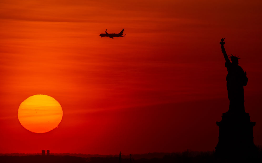 Закат в Нью-Йорке