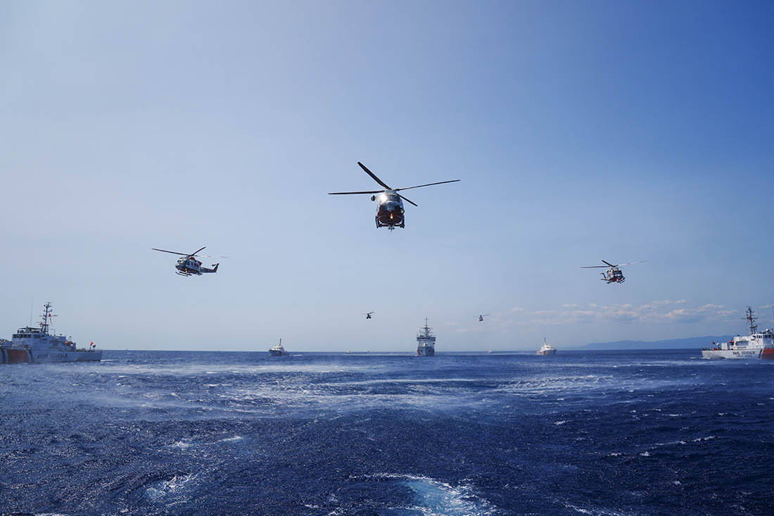 Турецкие поисково-спасательные учения близ острова Лесбос в Эгейском море