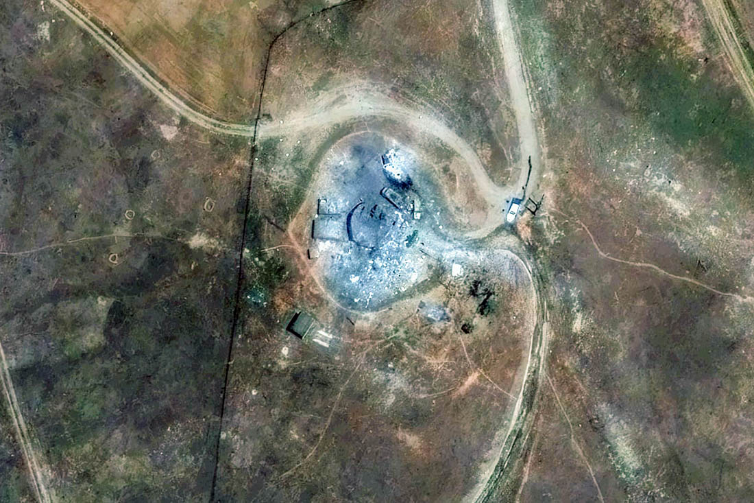 Уничтоженная фабрика близ города Пираншехр