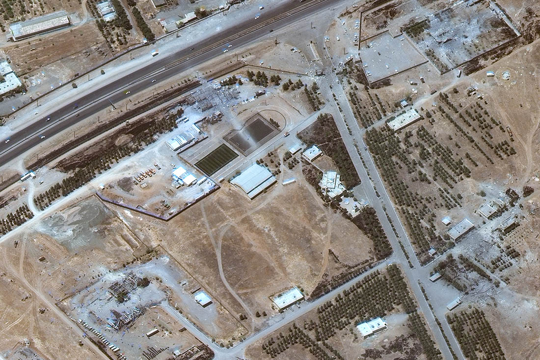 Разрушения на ракетном заводе Керманшах