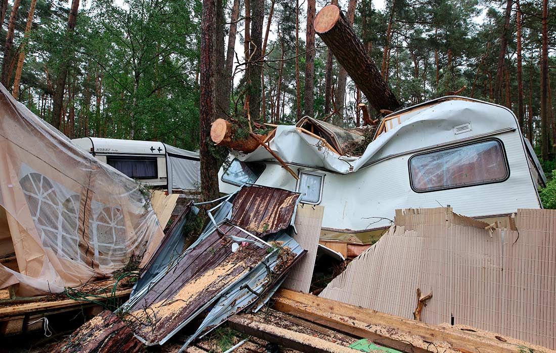Шторм нанес ущерб кемпингу в немецком Штендале
