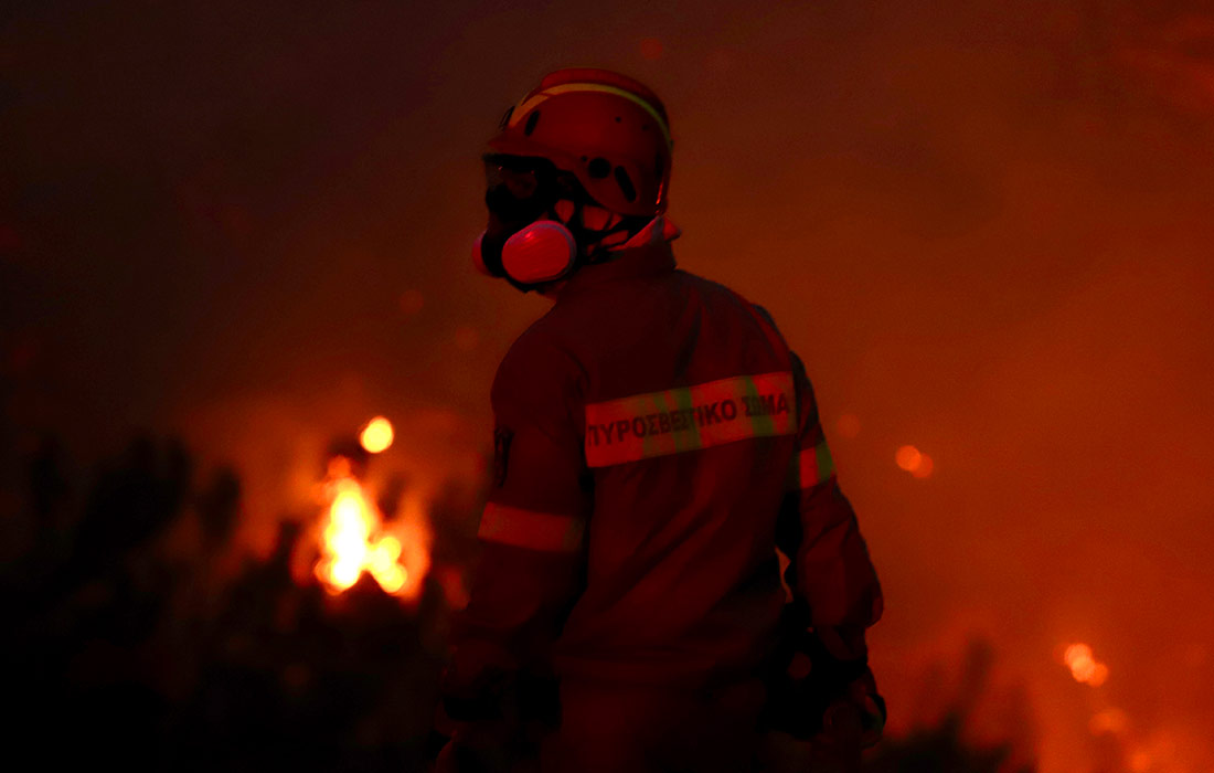 Лесные пожары на греческом острове Крит