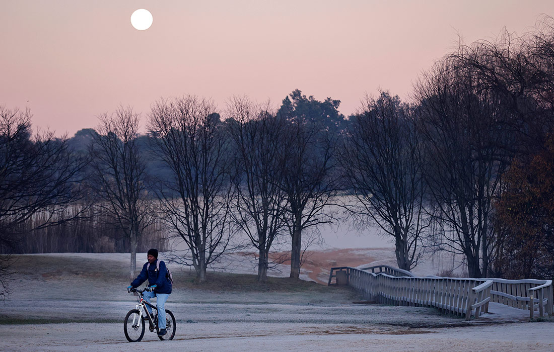 Морозная погода в Йоханнесбурге, ЮАР