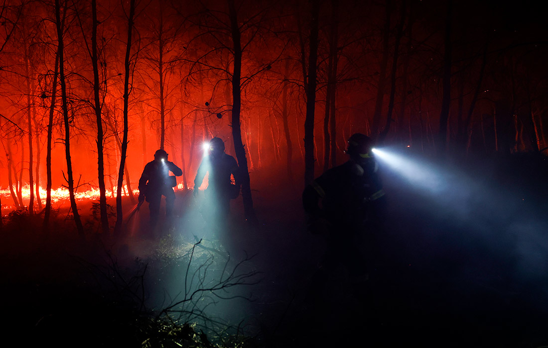 Лесные пожары в Греции