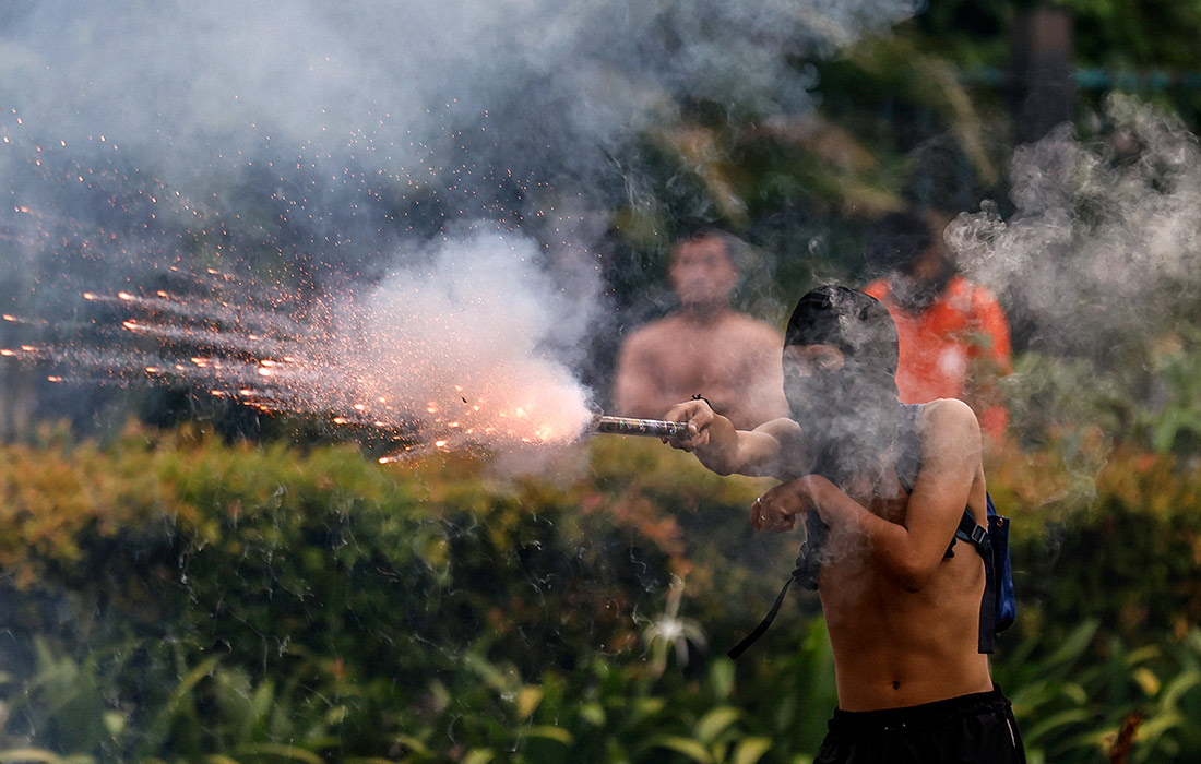 Антиправительственная акция протеста в Джакарте, Индонезия