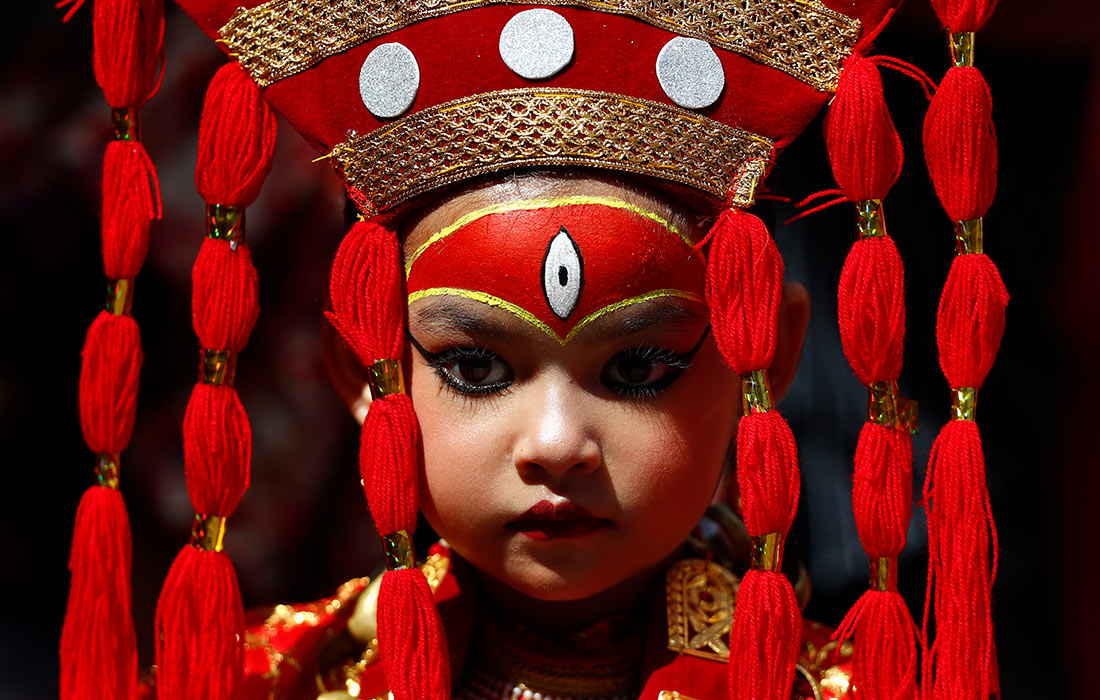 Традиционный индуистский обряд Кумари Пуджа в Катманду