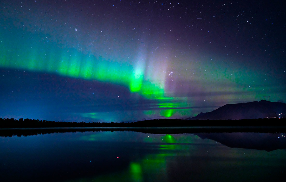 Северное сияние на Аляске