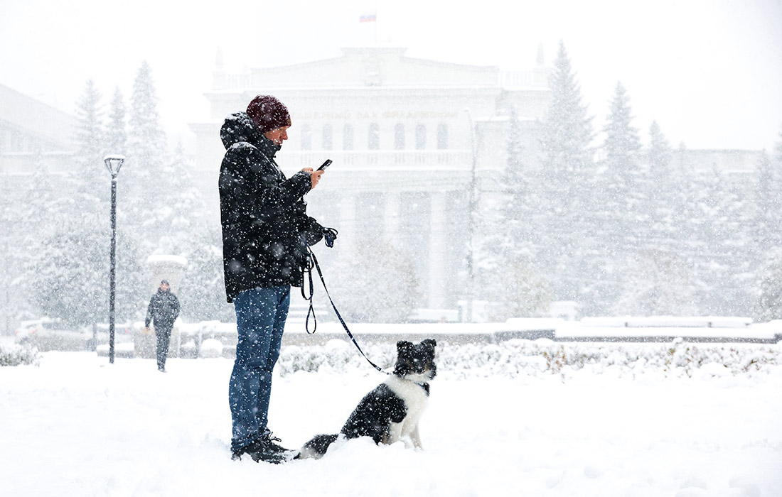 Снегопад в Новосибирске