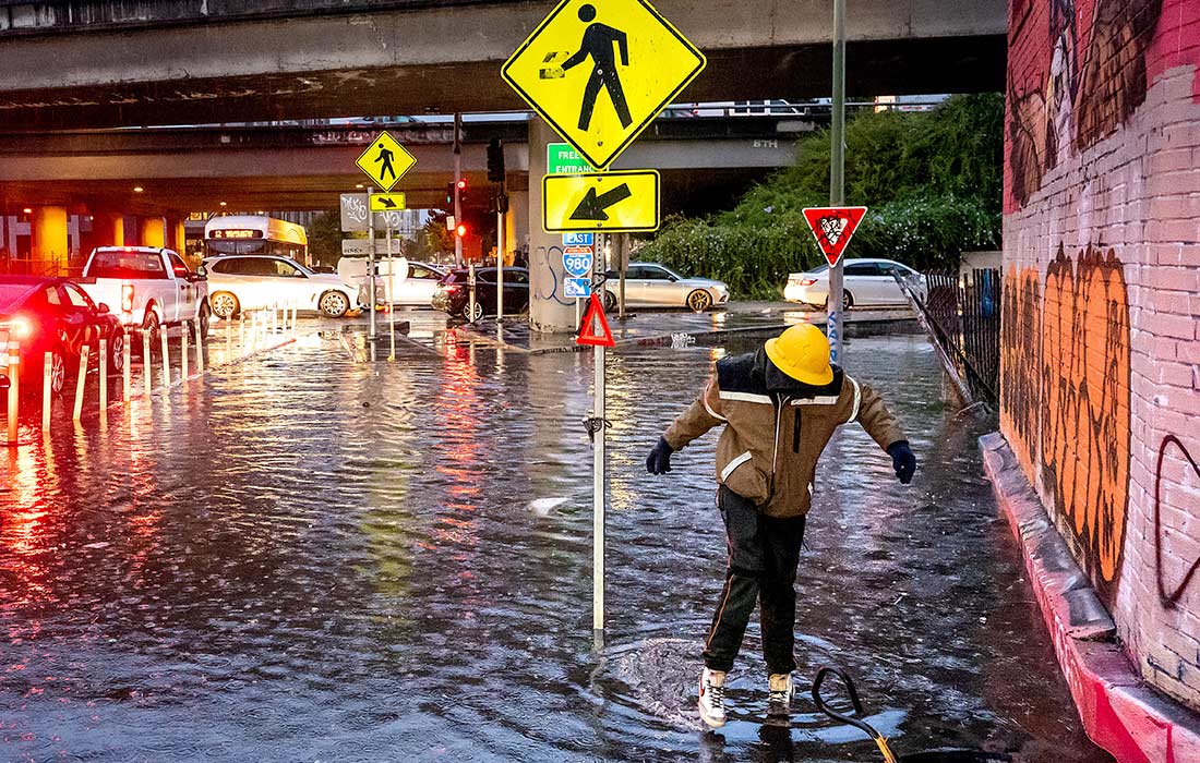 Последствия тихоокеанского шторма в штате Калифорния