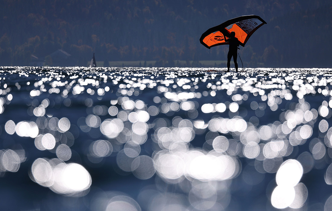 Виндсерфинг на озере Вальхензе в Баварии