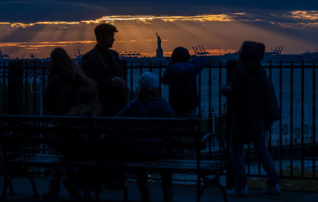 Закат в Нью-Йорке