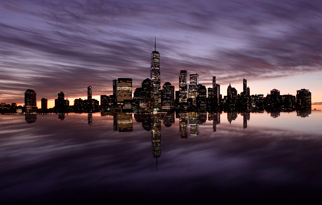 Восход солнца в Нью-Йорке