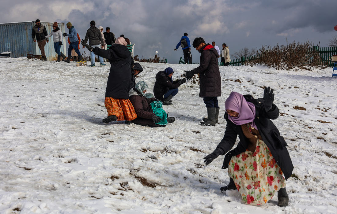 Первый снегопад сезона в Кашмире, Индия
