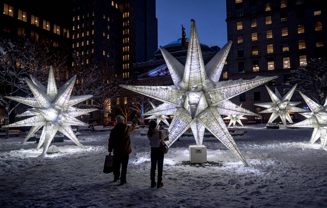 Первый снег выпал в Монреале, Канада