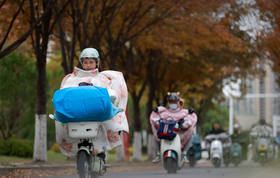 Жители китайского Хуайаня подгоготовились к морозам
