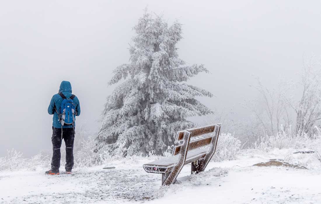 Зима в федеральной земле Гессен в Германии