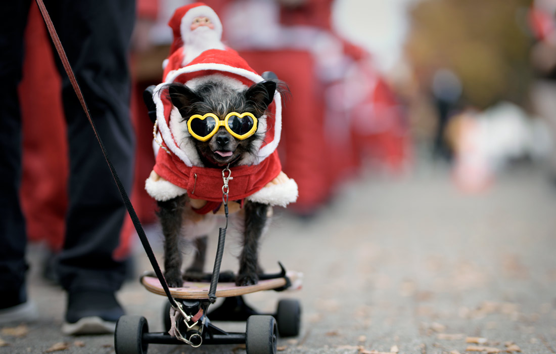 Участник парада Санта-Клаусов в Токио