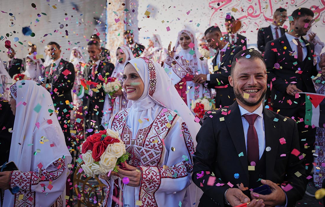 Массовая церемония бракосочетания в секторе Газа