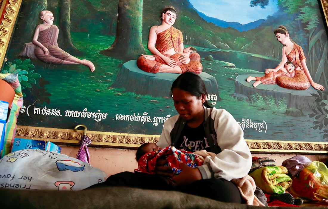 Лагерь беженцев в провинции Отдар Минчей в Камбодже