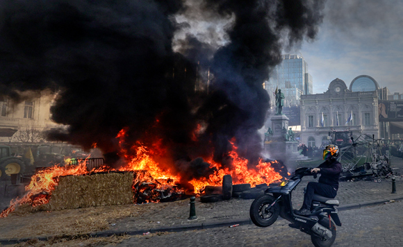 Протест фермеров в Брюсселе