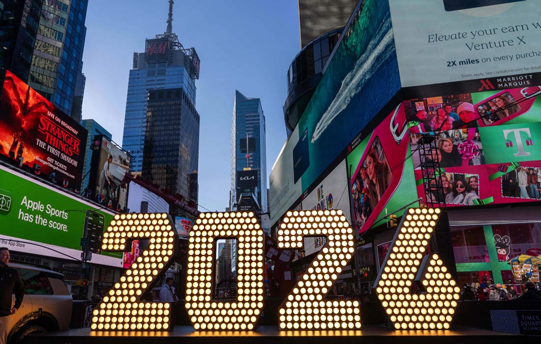 Цифры 2026 установили на Таймс-сквер в Нью-Йорке