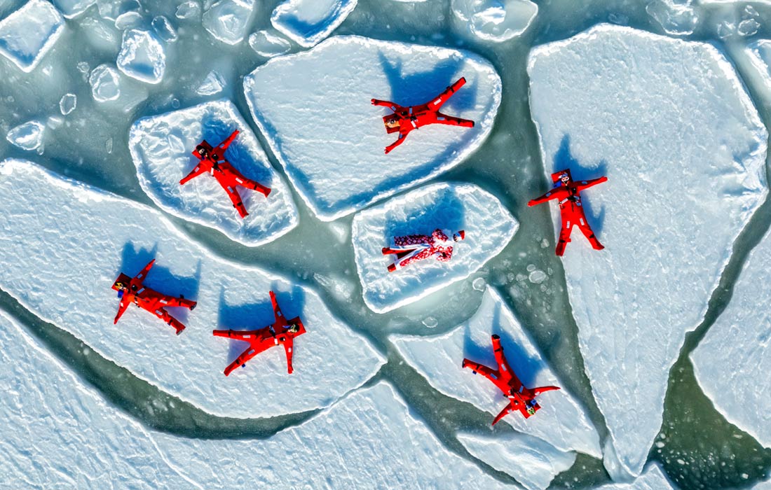 Айс-флоатинг в акватории бухты Ахлестышева во Владивостоке