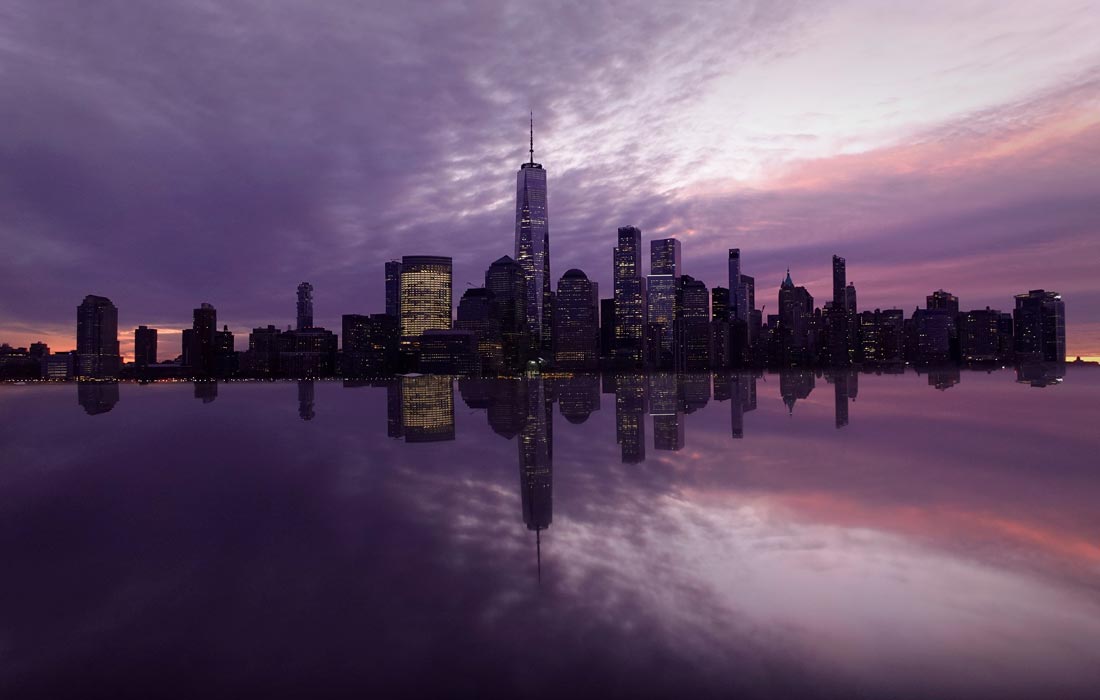 Восход солнца в Нью-Йорке