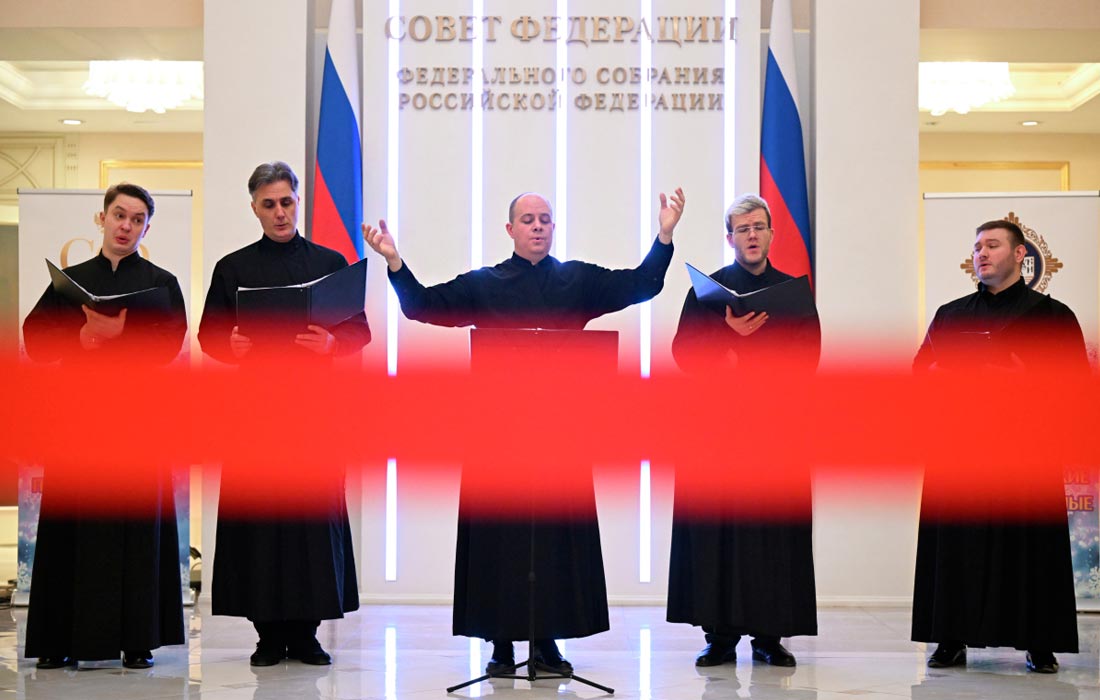 Церковный хор на ХIV Рождественской парламентской встрече в Совете Федерации РФ