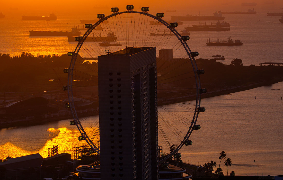 Восход солнца в Сингапуре