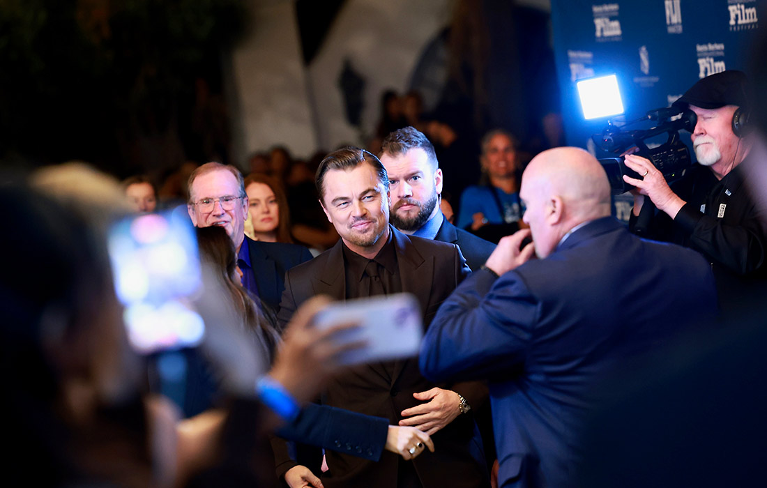 Леонардо Ди Каприо на церемонии вручения премии Hammond Cinema Vanguard Award 41-го Международного кинофестиваля в Санта-Барбаре