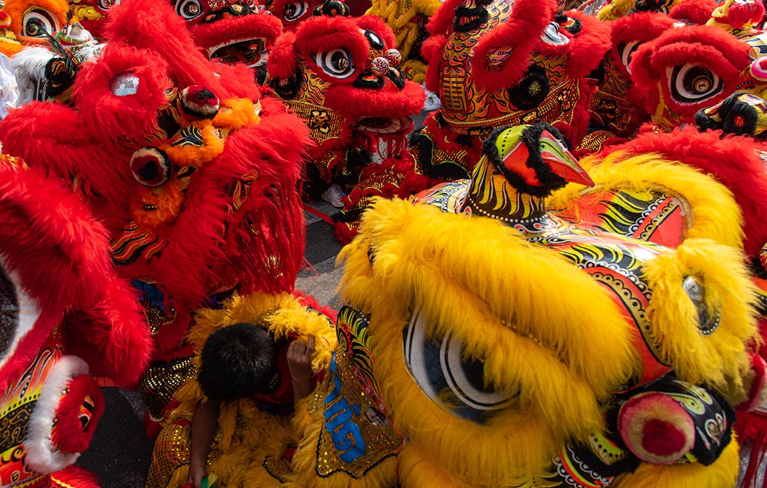 Празднование Китайского Нового года по лунному календарю в Бангкоке