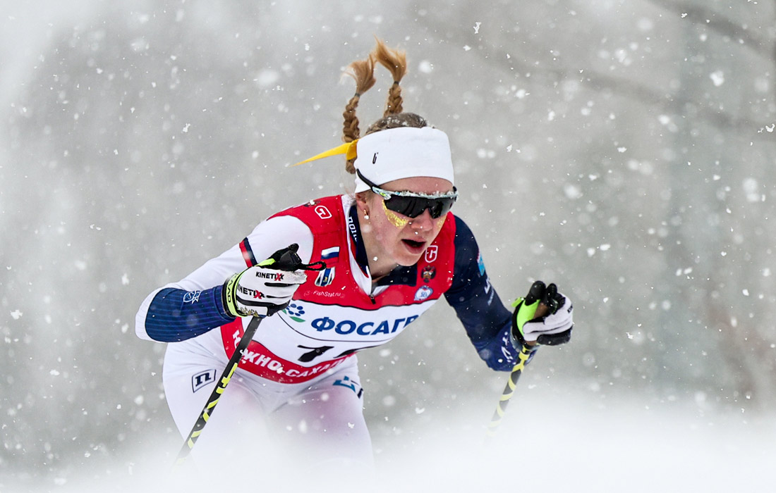 Елизавета Маслакова на Чемпионате России по лыжным гонкам в Южно-Сахалинске
